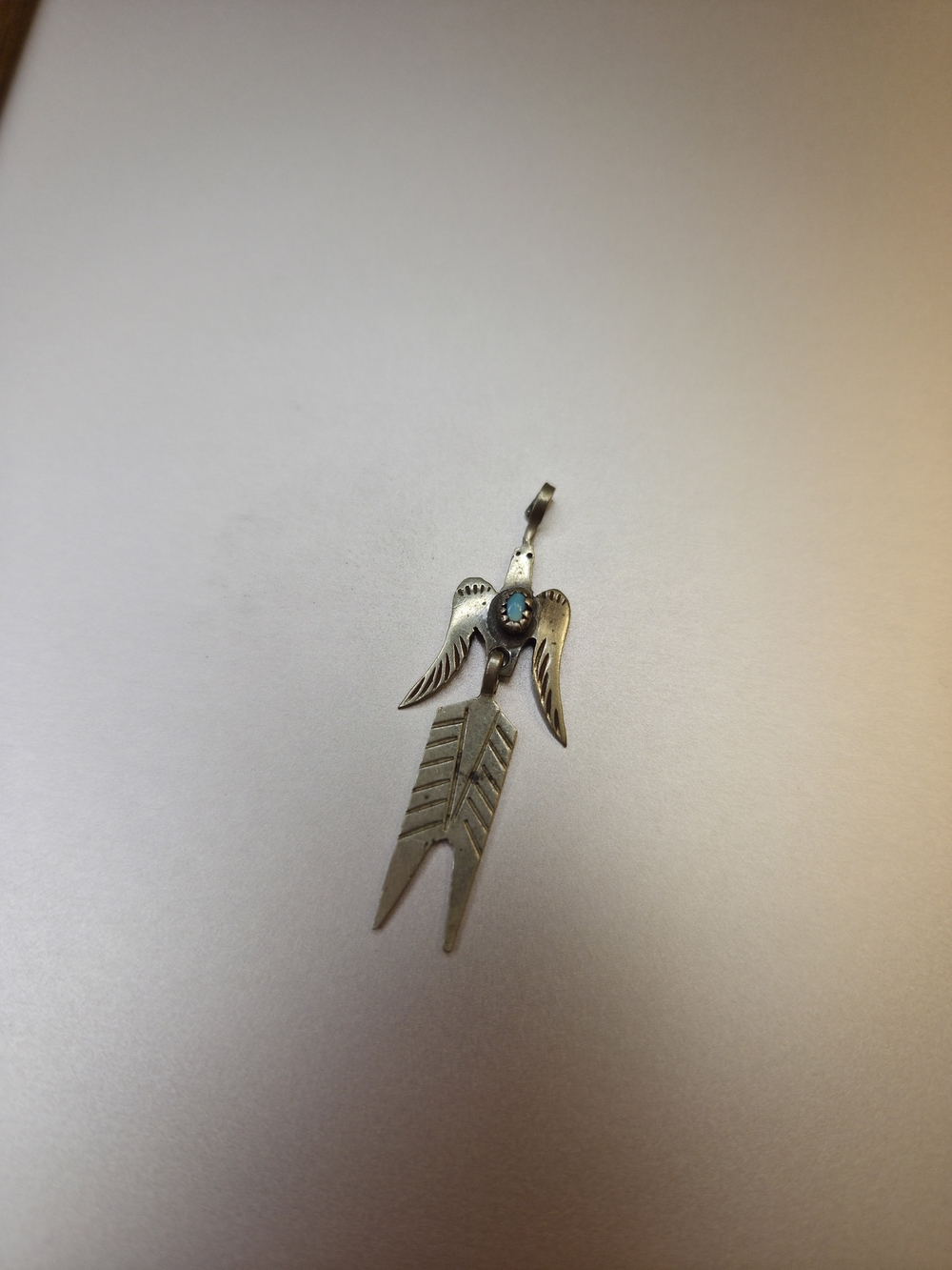 Sterling Silver Turquoise Eagle Arrow Pendant — Women's Jewelry I said bird pend